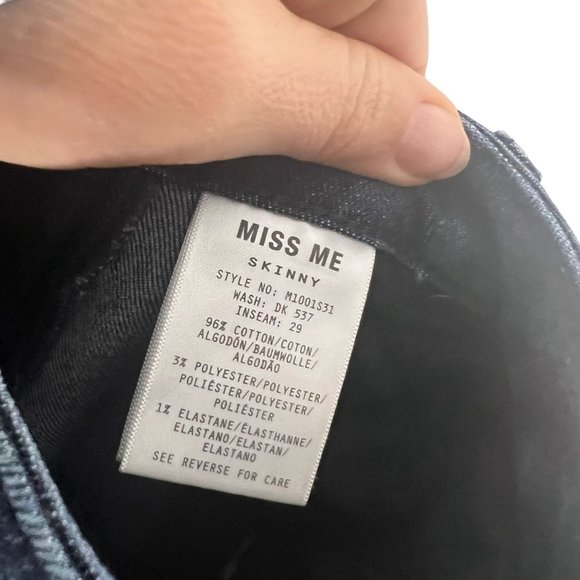 Miss Me Dark Wash Mid Rise Skinny Leg Jeans 26 - Picture 4 of 9